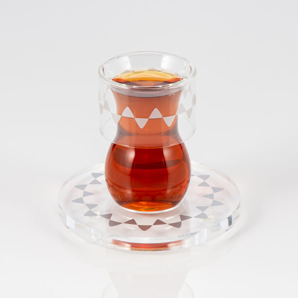 دلتي طقم بيالات شاي أكريليك مع صحون 12 قطعة image number 0