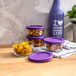 Kitchen classics transparent glass food storage set with lids 8 pcs 0.23L image number 3