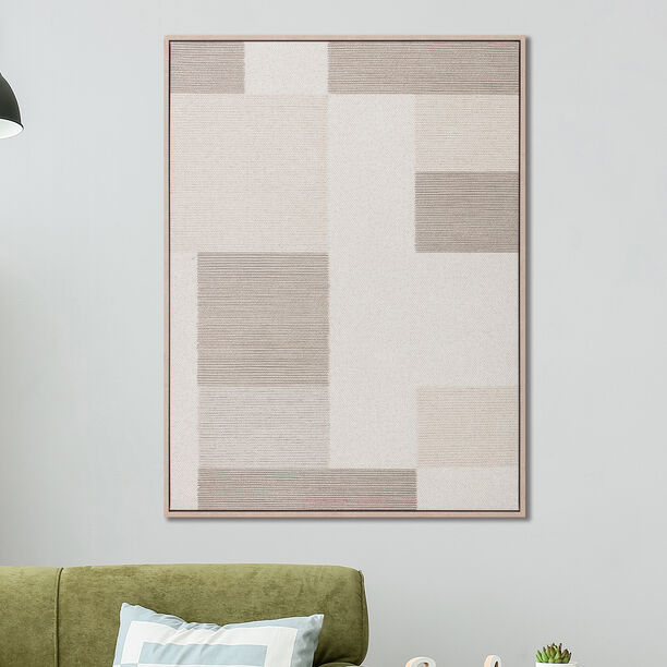 Homez geometric design canvas art in a wooden frame 60* 80*4.5cm image number 1