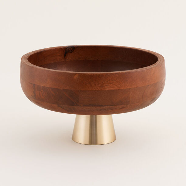 لا ميسا وعاء تقديم خشبي بقاعدة معدنية 25.5 سم image number 1