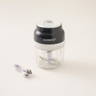 Alberto stainless steel mini electric garlic chopper 2.9*2.9*12.7cm, black