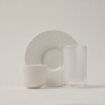 Dallaty white porcelain and glass Tea and coffee cups set 18 pcs image number 1
