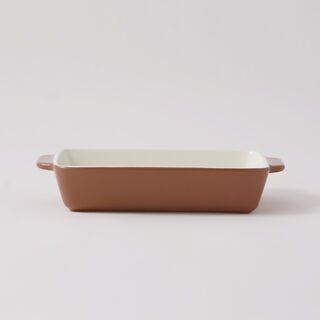 Alberto ceramic baking pan with metal grid 1250ml 27*16.8*5.3cm, brown