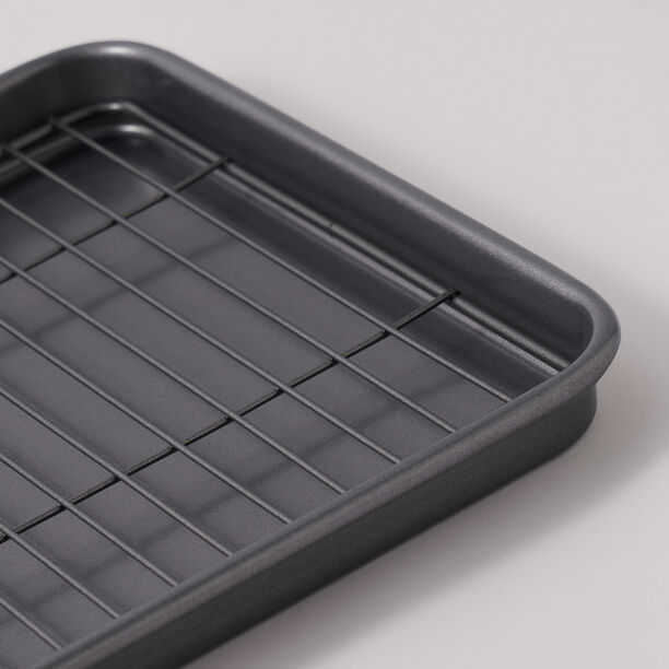 Alberto cookie pan with metal rack, grey metal, 15" image number 2