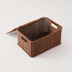 Homez synthetic plastic basket, brown 33*23*17cm image number 2
