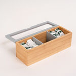 Dallaty bamboo tea box 3 sections, beige image number 4