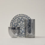 Dallaty white porcelain and glass Tea and coffee cups set 18 pcs image number 2
