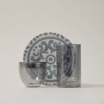 Dallaty white porcelain and glass Tea and coffee cups set 18 pcs image number 2