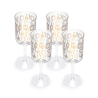  S/4 Stem Glass With Gold Pane Decal