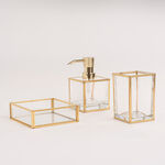 Homez glass & gold 3 pcs bath set image number 0