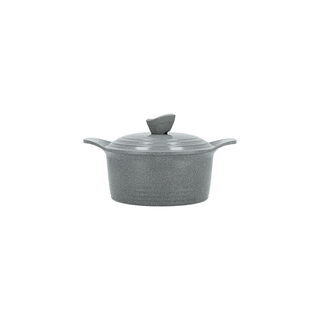 Alberto 7 Piece Ceramic Cookware Set Gray Marble Korean(20/24/28 24 cm)
