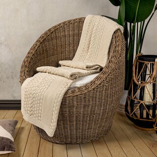  100% Cotton Knitted Throw