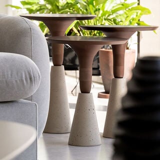 هومز لوي طاولة جانبية إم دي إف، بني مع خرسانة 40*40*55 سم