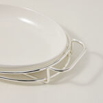 Oval Plate With Stand Silver 12" image number 1