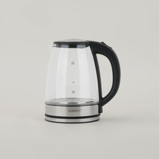 Alberto glass kettle 1500w, 1.8L, black
