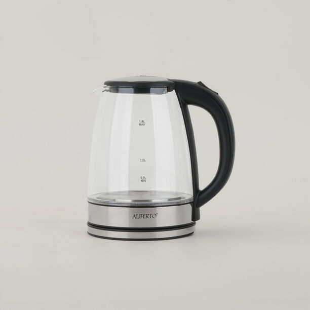 Alberto glass kettle 1500w, 1.8L, black image number 0