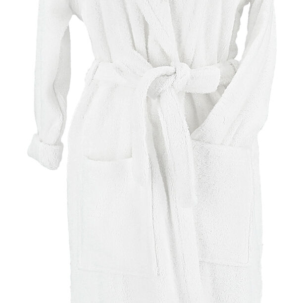 Embroidered shawl collar Bathrobe White Size S image number 3