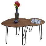 Set Of 2 Side Table Acacia Wood Natural Color  image number 1