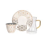 Arabic Tea and Coffec Set 18Pc Porcelain Dutone Gray image number 2