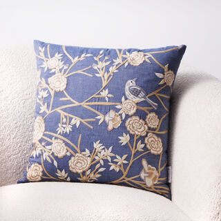 Boutique Blanche cotton bird embroidery cushion 45*45cm