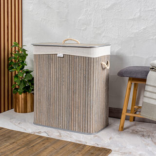 Bamboo Hamper Grey
