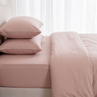 Boutique Blanche Fitted Sheet 100% Cotton 300Tc Sateen Full, Blush 140*200 Cm