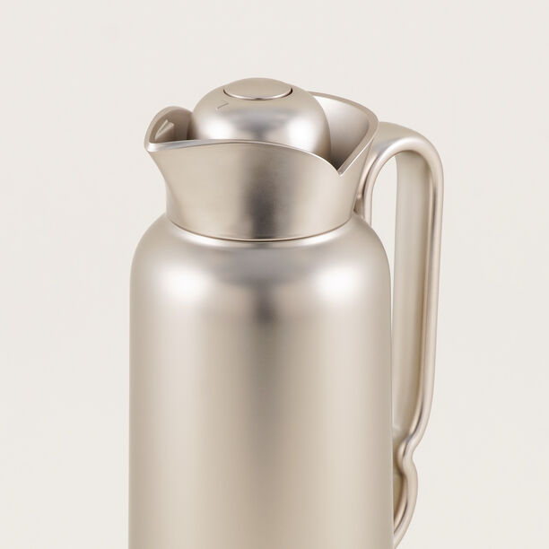 Dallaty Stainless Steel Thermos, Matte Silver, 1L image number 2