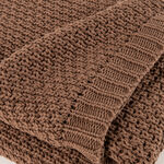Boutique Blanche Loft 100% Cotton Knitted Throw Chocolate 130*180cm image number 1