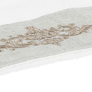 Royal Embroidered Linen Border Hand Towel White 100% Cotton 50*100 cm