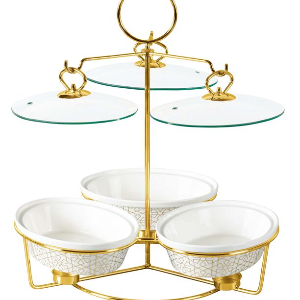 3 Pcs Oval Food Warmer With Stand image number 3