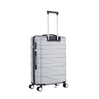 3 Piece Abs Trolley Case Set Horizontal Stripes Silver 20/24/28"