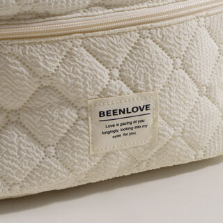 بنتولا حقيبة تخزين مكياج قماشية 23.5*16*15سم، أبيض