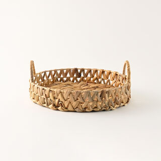 Dallaty Rattan Tray Round Shape 30*30*12Cm, Beige