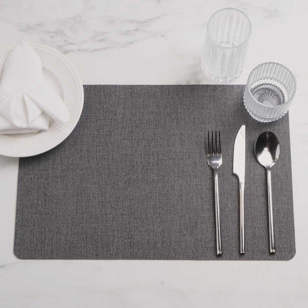 لا ميسا مفارش سفرة قماش مستطيلة 4 قطع 45*30سم، لون فحمي image number 4