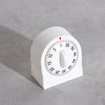 Alberto Plastic Mechanical Kitchen Timer Square Shape White Color image number 3