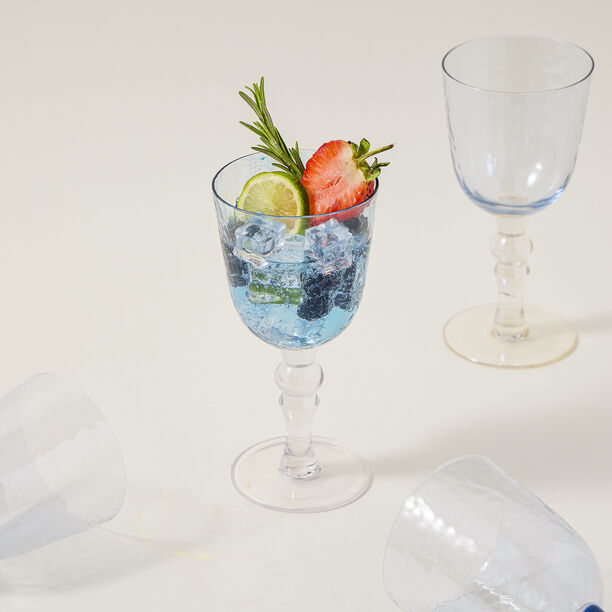 Glass Stem Goblets Cold Spot And Blue Luster image number 0