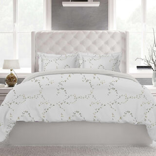 Cottage off white leaf print comforter set queen size with 3 pieces