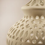 Lucerna Ceramic Ramadan Candle Holder, White 25*25*42Cm image number 2
