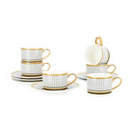 Dallaty white and black porcelain English tea cups set 12 pcs image number 0