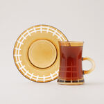 Dallaty 12pcs glass tea set, brown image number 2