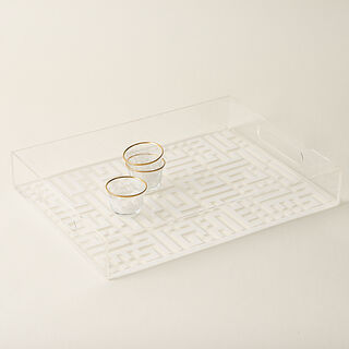 Dallaty acrylic tray in white size 40*30*6cm
