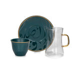 Arabic Tea and Coffee Set 18Pc Porcelain Mattglow Green image number 2