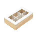 Tea Box 6 Sections Beige and Gray image number 0