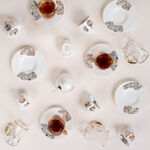 La Mesa white glass and porcelain coffee and tea cups set 21 pcs image number 7