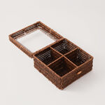 Homez plastic storage basket, brown 23*23*12.5 image number 1