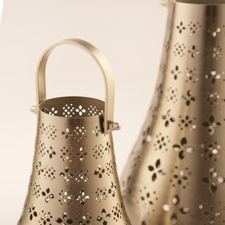 لوسيرنا فانوس رمضان من الستانلس ستيل باللون الفضي 20*20*34سم