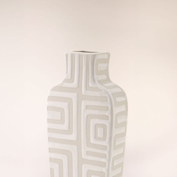 Homez off white ceramic vase 11*5*20 cm image number 2