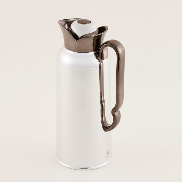 "Dallaty saudi coffee vacuum flask stainless steel white 1L image number 0