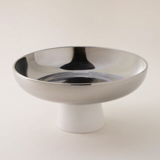 La Mesa Porcelain Serving Stand 25.6Cm Yaqut Collection, Silver