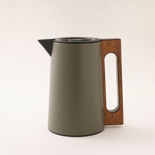 Dallaty Steel Vacuum Flask Flask With Wood Handle 0.6L, Green
